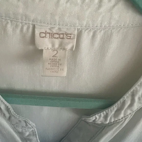 Chico’s white & blue ombré sleeveless top. Pockets. EUC! Size 2/L - Picture 4 of 6